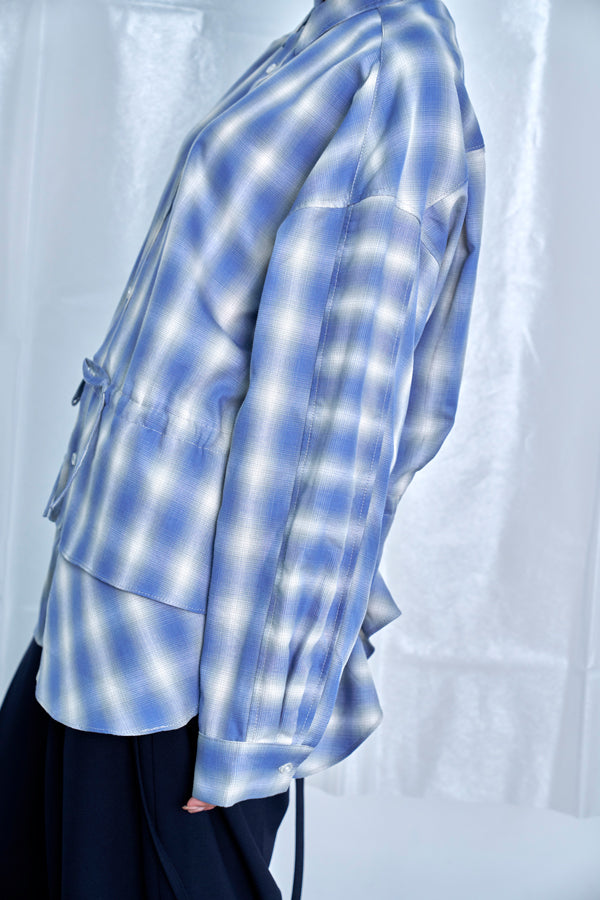 【Nora Lily】Fake Layered Shirt-Ombre Blue-225580148-92F