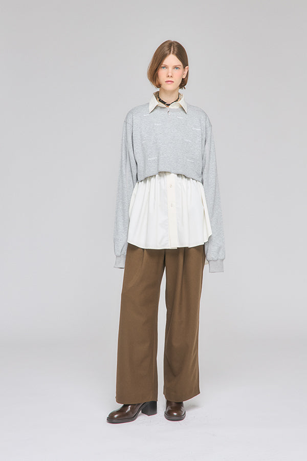 【Nora Lily】「elle」Boxy Logo Sweat Top-Heather Grey-225580155-14F