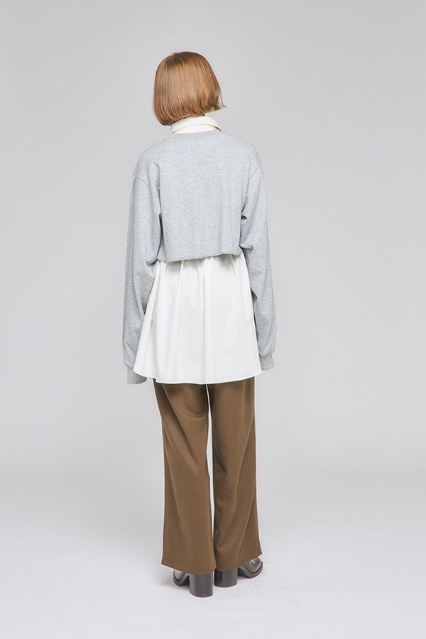 【Nora Lily】「elle」Boxy Logo Sweat Top-Heather Grey-225580155-14F