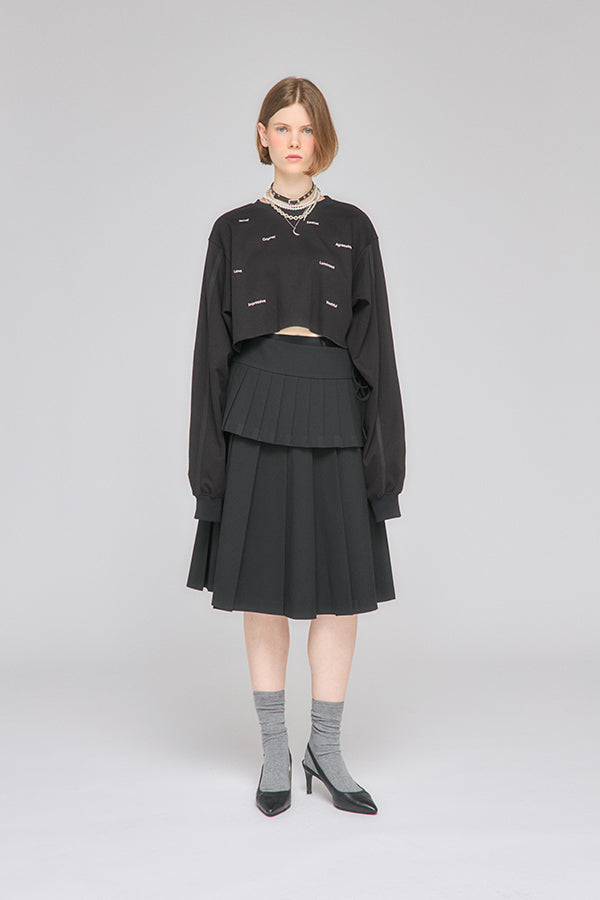 【Nora Lily】「elle」Boxy Logo Sweat Top-Black-225580155-19F