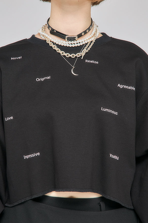 【Nora Lily】「elle」Boxy Logo Sweat Top-Black-225580155-19F