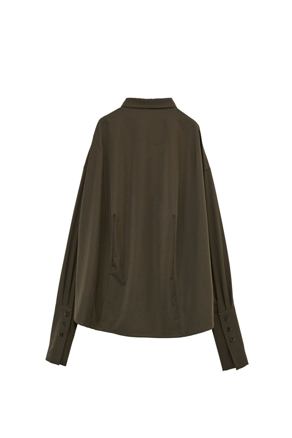 【Nora Lily】「elle」Back Balloon Shirts-Khaki-225580157-27F
