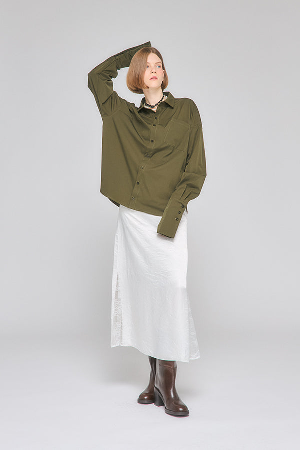 【Nora Lily】「elle」Back Balloon Shirts-Khaki-225580157-27F
