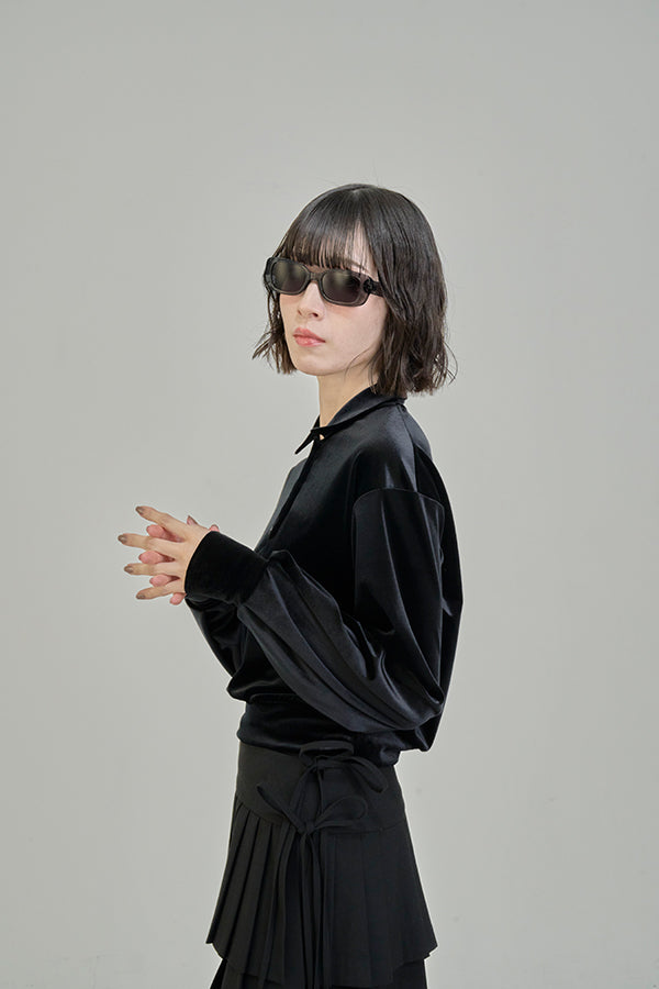 【Nora Lily】「elle」Velvet Polo-Black-225580158-19F