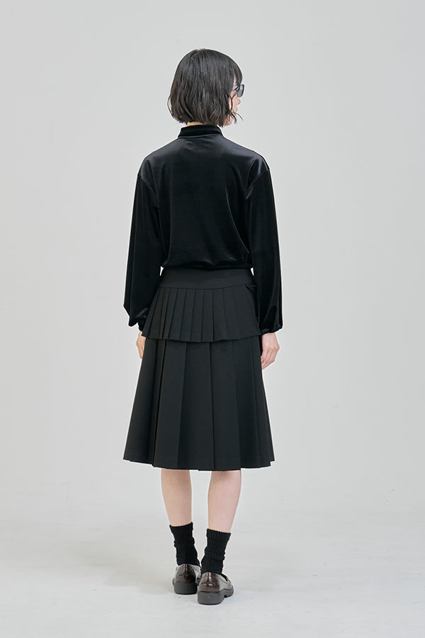【Nora Lily】「elle」Velvet Polo-Black-225580158-19F