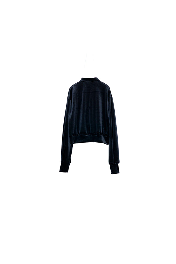 【Nora Lily】「elle」Velvet Polo-Black-225580158-19F