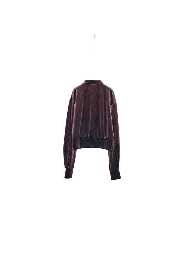【Nora Lily】「elle」Velvet Polo-Dark Brown-225580158-45F