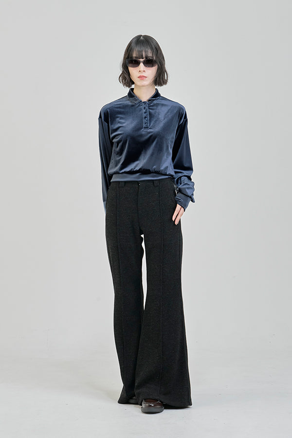 【Nora Lily】「elle」Velvet Polo-Blue-225580158-92F