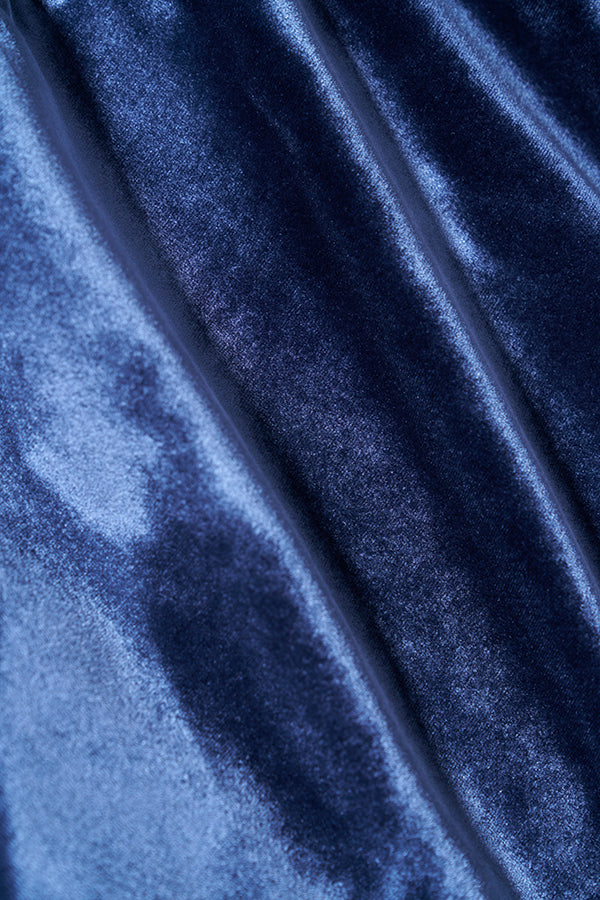 【Nora Lily】「elle」Velvet Polo-Blue-225580158-92F