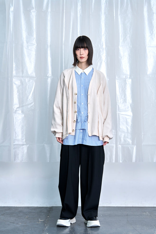 【Nora Lily】Switching Design Cardigan-Ivory Solid-225580159-04F