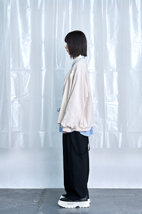 【Nora Lily】Switching Design Cardigan-Ivory Solid-225580159-04F