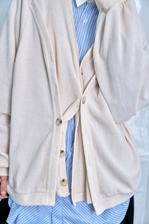 【Nora Lily】Switching Design Cardigan-Ivory Solid-225580159-04F