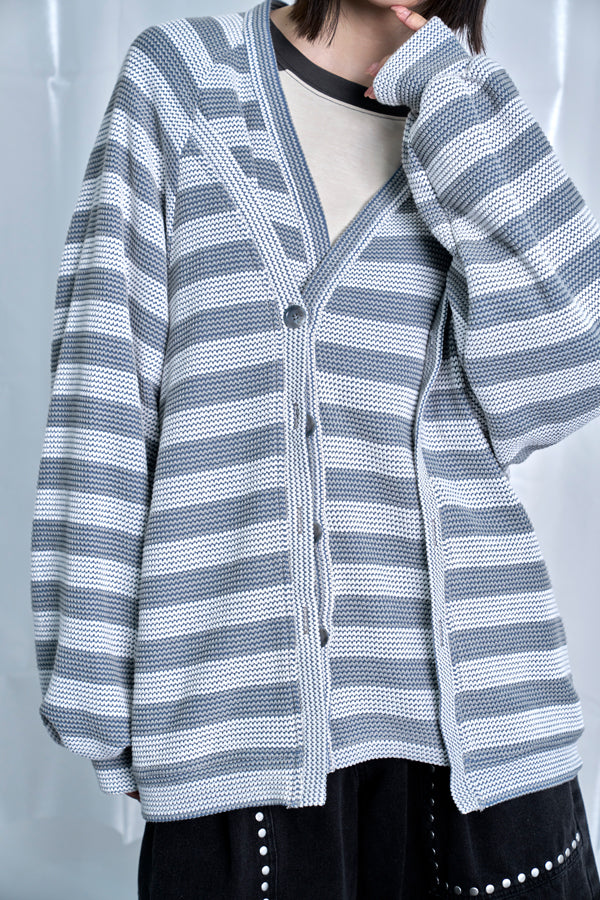 【Nora Lily】Switching Design Cardigan-Light Grey Border-225580159-12F