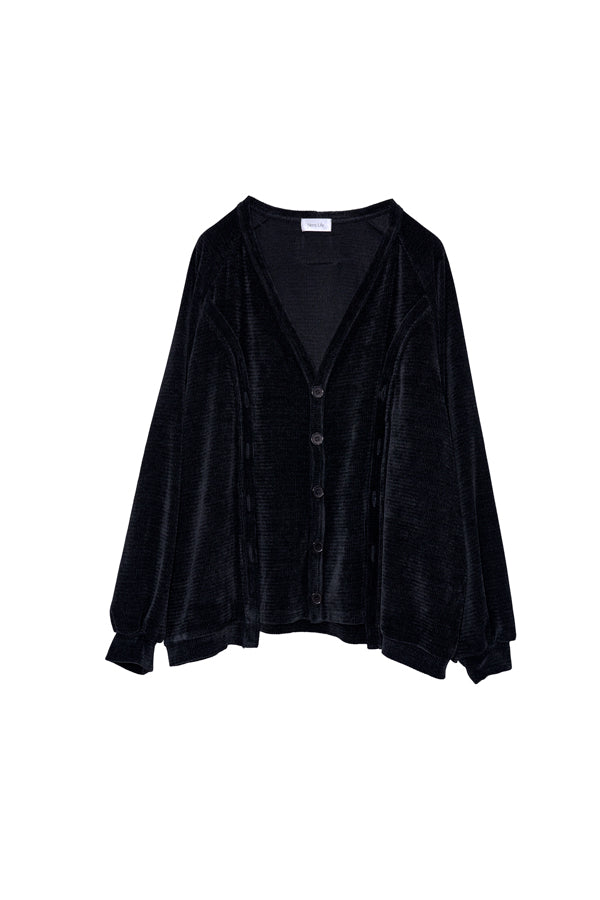 【Nora Lily】Switching Design Cardigan-Black Solid-225580159-19F