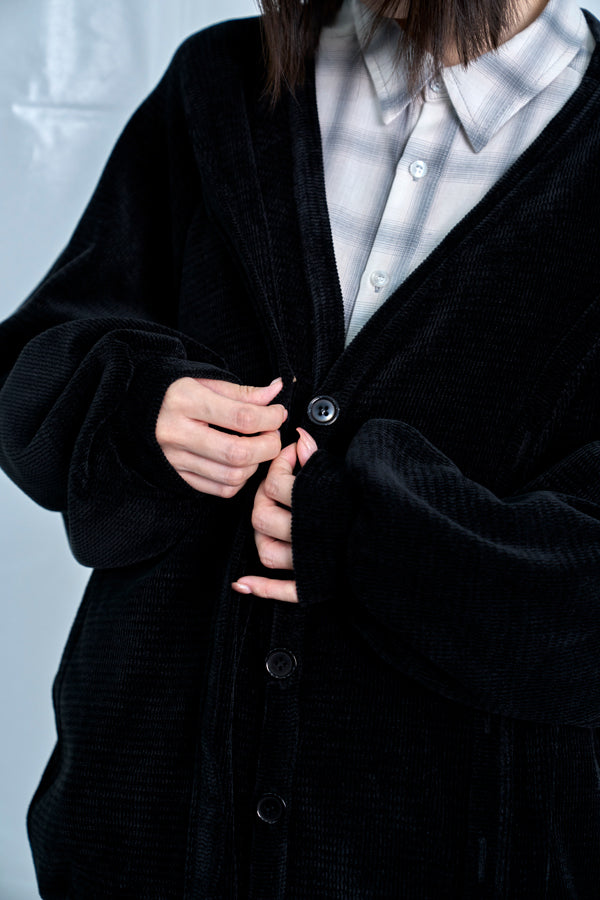 【Nora Lily】Switching Design Cardigan-Black Solid-225580159-19F