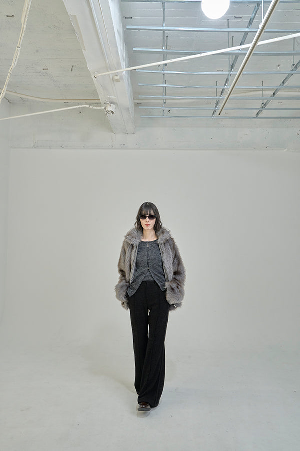 【Nora Lily】「elle」Mottled pattern Fake Fur Blouson-Grey-225742110-12F