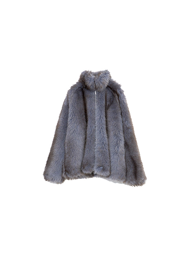 【Nora Lily】「elle」Mottled pattern Fake Fur Blouson-Grey-225742110-12F