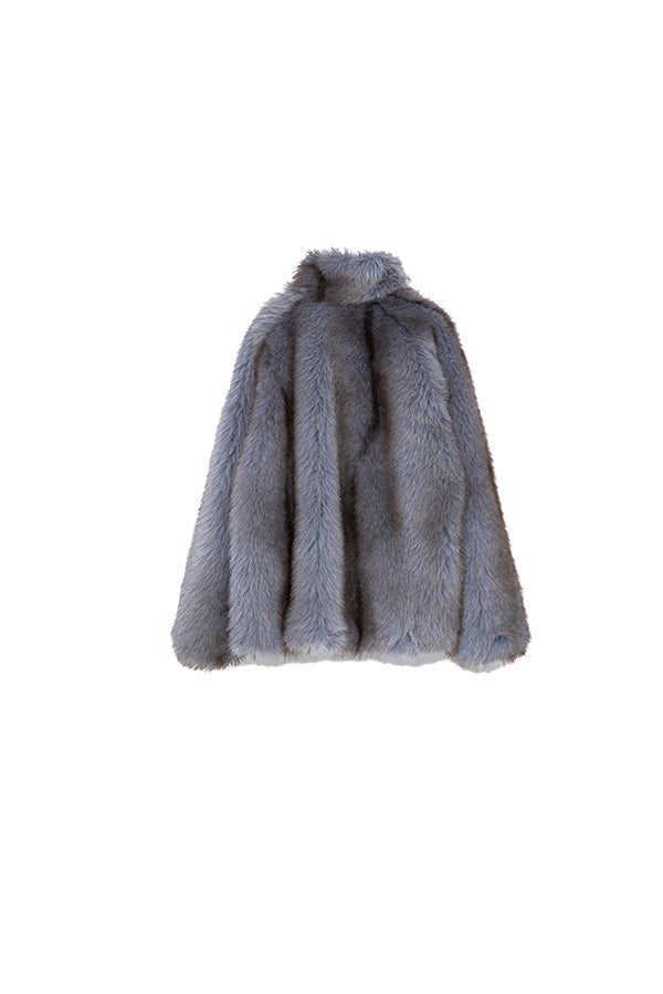 【Nora Lily】「elle」Mottled pattern Fake Fur Blouson-Grey-225742110-12F