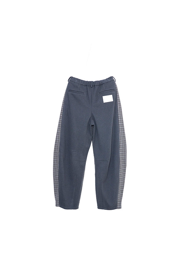 【Nora Lily】Switching Wide Leg Barrel Pants-Grey x grey check-225760111-13F