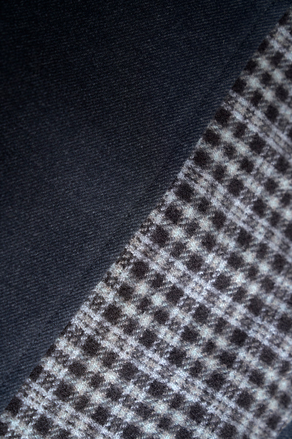 【Nora Lily】Switching Wide Leg Barrel Pants-Grey x grey check-225760111-13F