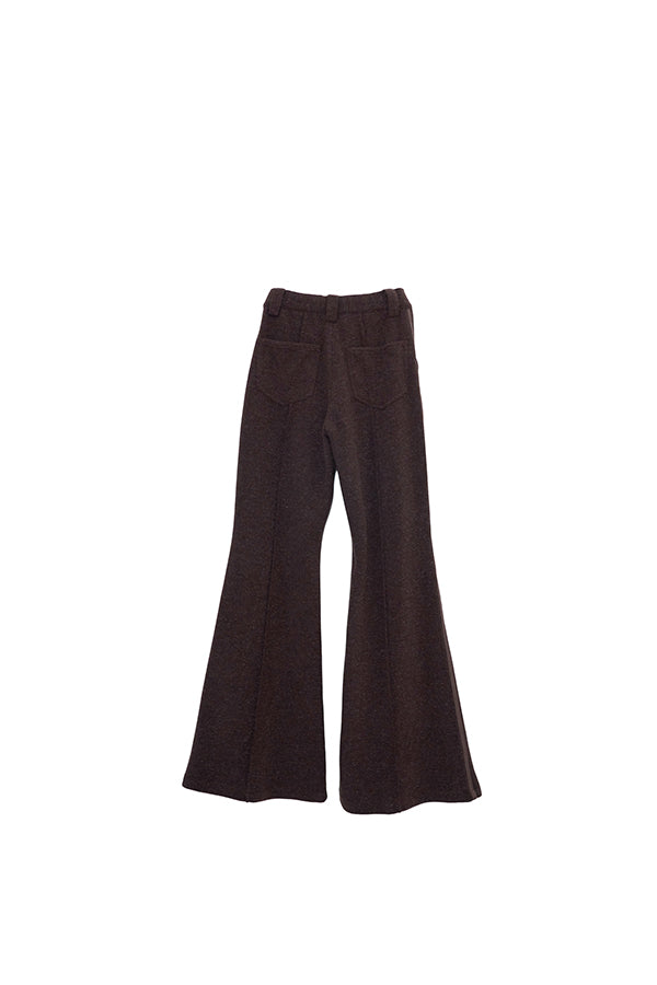【Nora Lily】「elle」Lib Knit Line Bell Bottom-Brown-225760112-42F