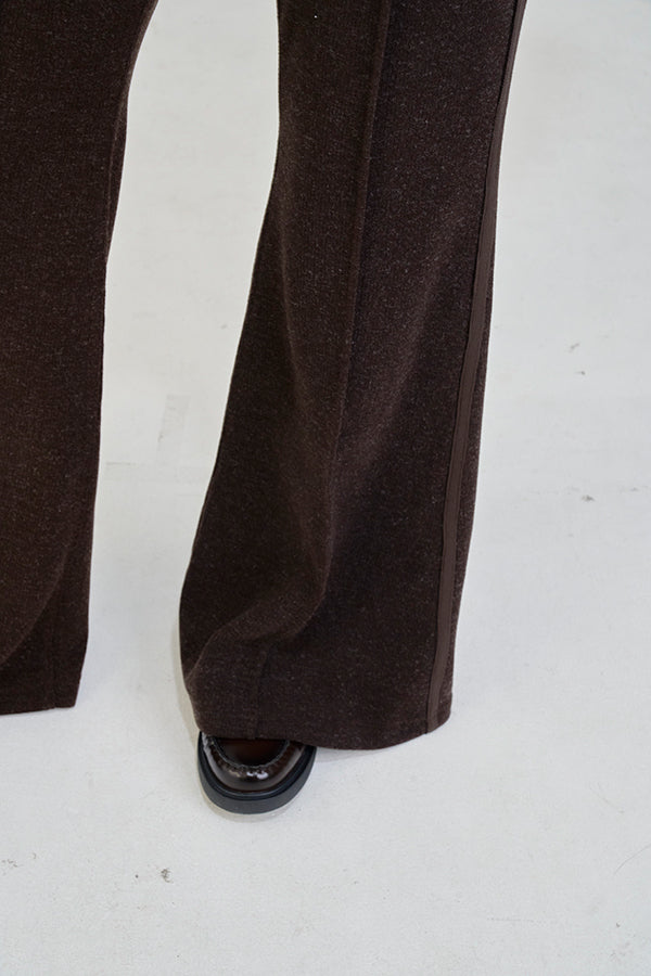 【Nora Lily】「elle」Lib Knit Line Bell Bottom-Brown-225760112-42F