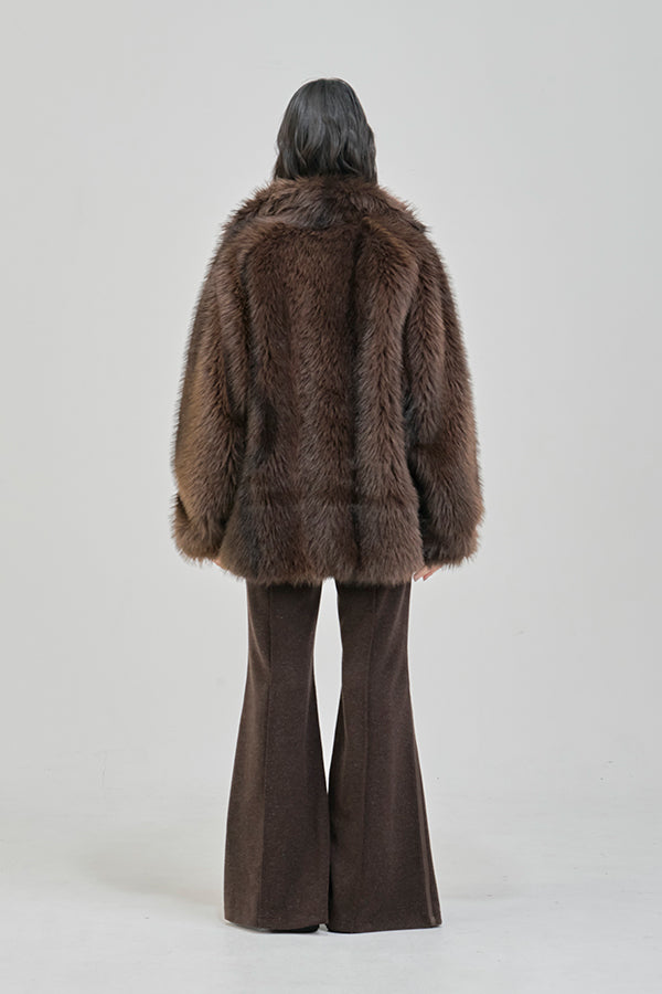 【Nora Lily】「elle」Lib Knit Line Bell Bottom-Brown-225760112-42F