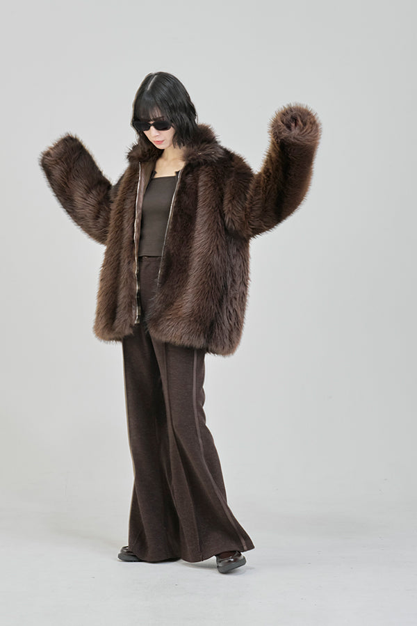 【Nora Lily】「elle」Lib Knit Line Bell Bottom-Brown-225760112-42F