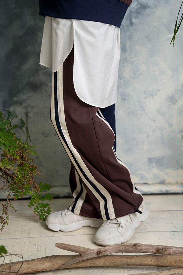 【Nora Lily】 Special Line Jersey Jogger Pants【2】(UNISEX)-CHLBRW x NAVY-223560032-13
