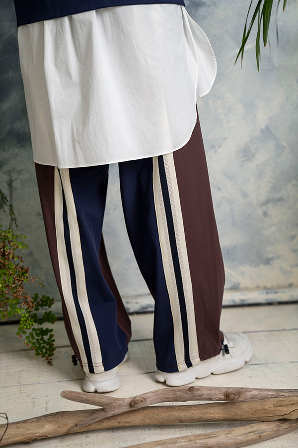 【Nora Lily】 Special Line Jersey Jogger Pants【2】(UNISEX)-CHLBRW x NAVY-223560032-13