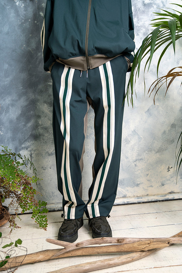 【Nora Lily】 Special Line Jersey Jogger Pants【2】(UNISEX)-Dark GREEN x Dark GREY-223560032-23