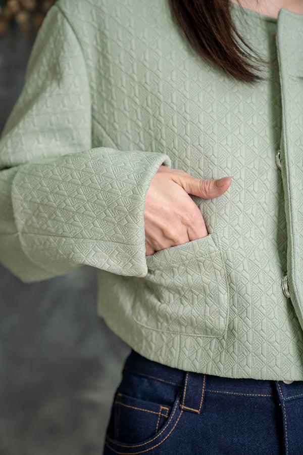 【Nora Lily】 Collarless Short Jacket-MINT-223542045-21