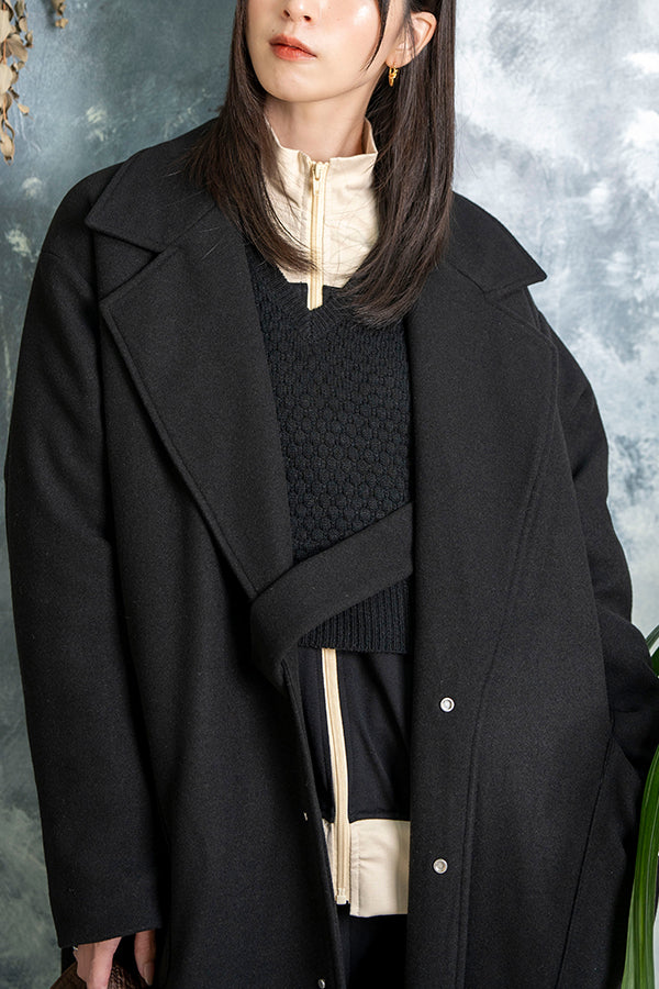 【Nora Lily】 Long Back Slit Tailor Coat(UNISEX)-BLACK-223542043-19