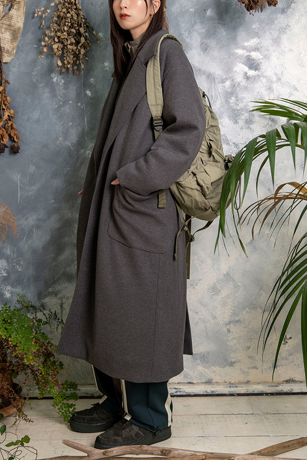 【Nora Lily】 Long Back Slit Tailor Coat(UNISEX)-GREY-223542043-13