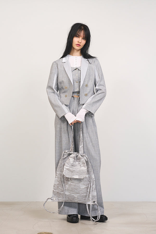 【Nora Lily】「elle」Classical Satin Switching Jacket-Heather Grey-225142103-11F