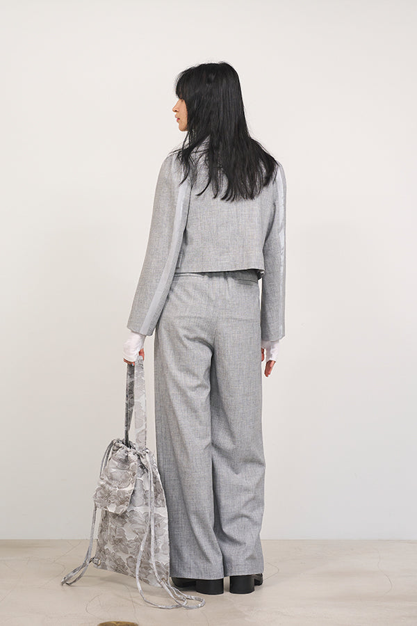 【Nora Lily】「elle」Classical Satin Switching Jacket-Heather Grey-225142103-11F