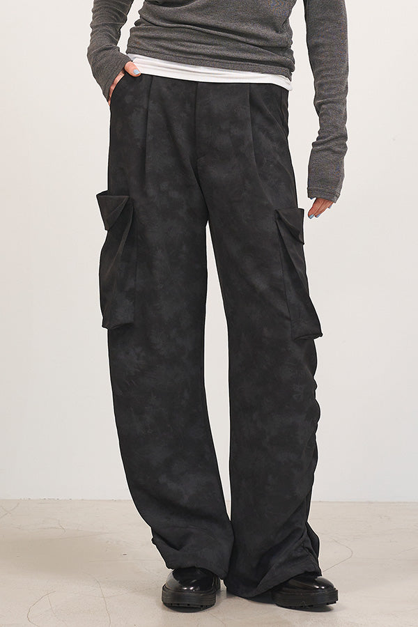 【Nora Lily】「elle」Uneven color Cargo Pants-Black-225160093-19F
