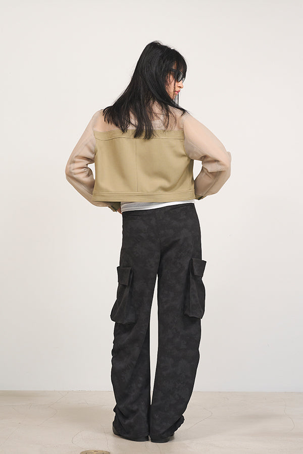 【Nora Lily】「elle」Uneven color Cargo Pants-Black-225160093-19F