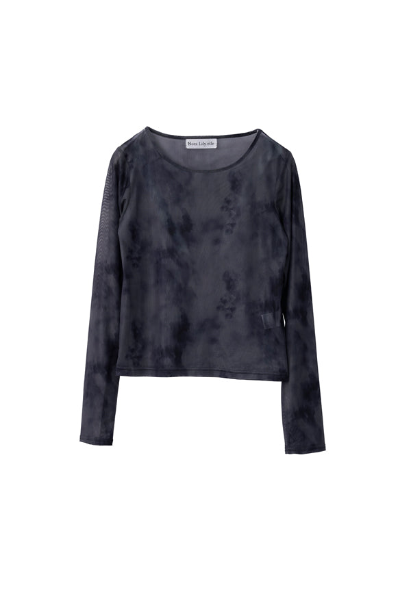 【Nora Lily】「elle」Tie dyeing sheer Top 2-Black Tie Dye-225380144-19F
