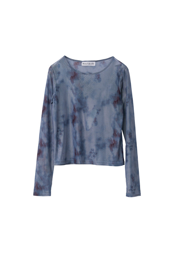 【Nora Lily】「elle」Tie dyeing sheer Top 2-Grey Tie Dye-225380144-12F