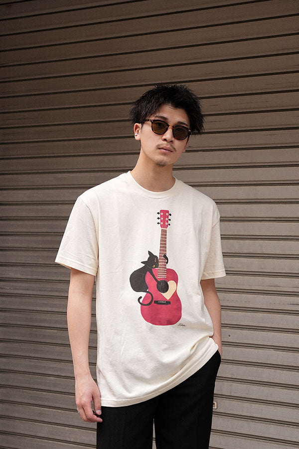 【INTERPLAY x TAKERU】Acoustic Meow Tee Shirt(UNISEX)-CREAM- 624120008-04