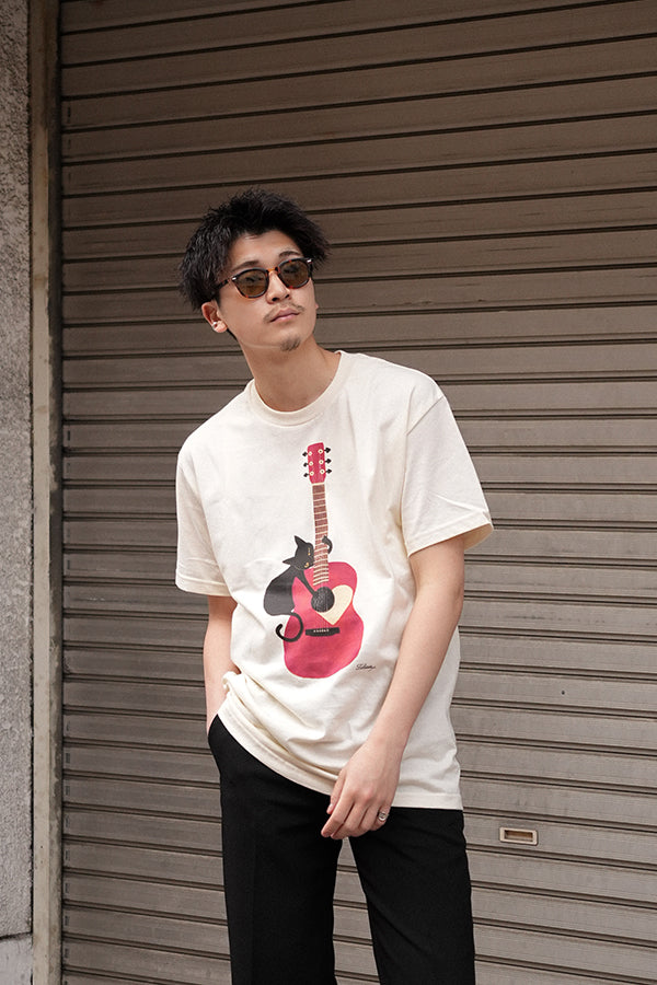 【INTERPLAY x TAKERU】Acoustic Meow Tee Shirt(UNISEX)-CREAM- 624120008-04