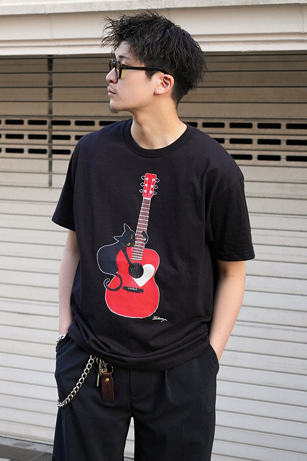 【INTERPLAY x TAKERU】Acoustic Meow Tee Shirt(UNISEX)-BLACK- 624120008-19