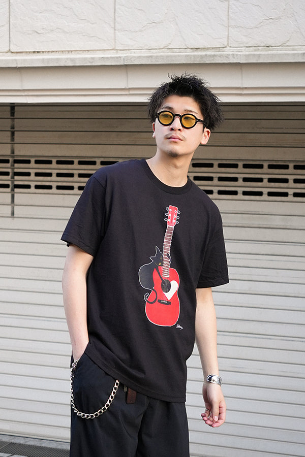 【INTERPLAY x TAKERU】Acoustic Meow Tee Shirt(UNISEX)-BLACK- 624120008-19