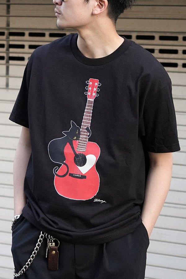 【INTERPLAY x TAKERU】Acoustic Meow Tee Shirt(UNISEX)-BLACK- 624120008-19