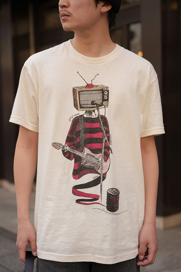 【INTERPLAY x TAKERU】Crazy TV man Tee Shirt(UNISEX)-CREAM- 624120009-04