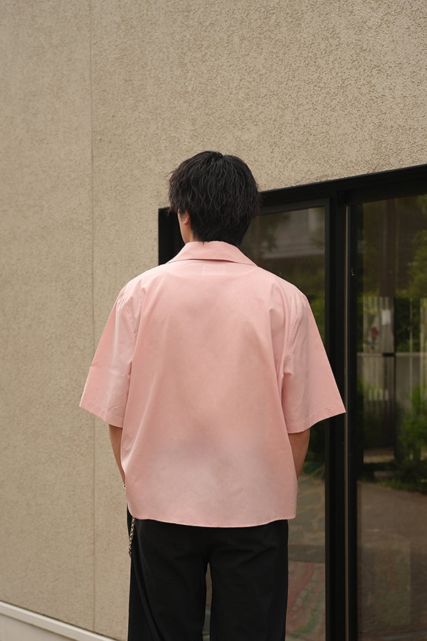 【INTERPLAY x TAKERU】Acoustic Meow Open Collar Shirt(UNISEX)-PINK- 624180007-72F