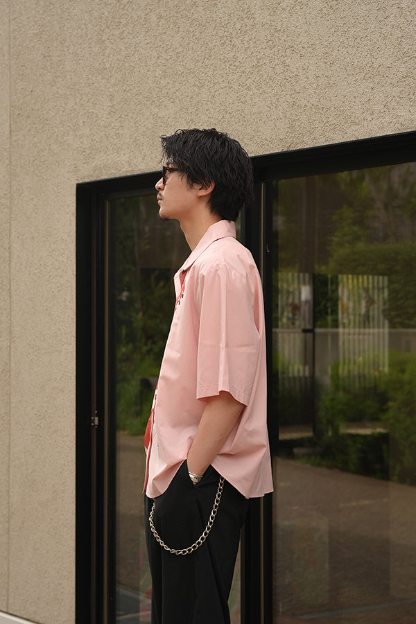 【INTERPLAY x TAKERU】Acoustic Meow Open Collar Shirt(UNISEX)-PINK- 624180007-72F