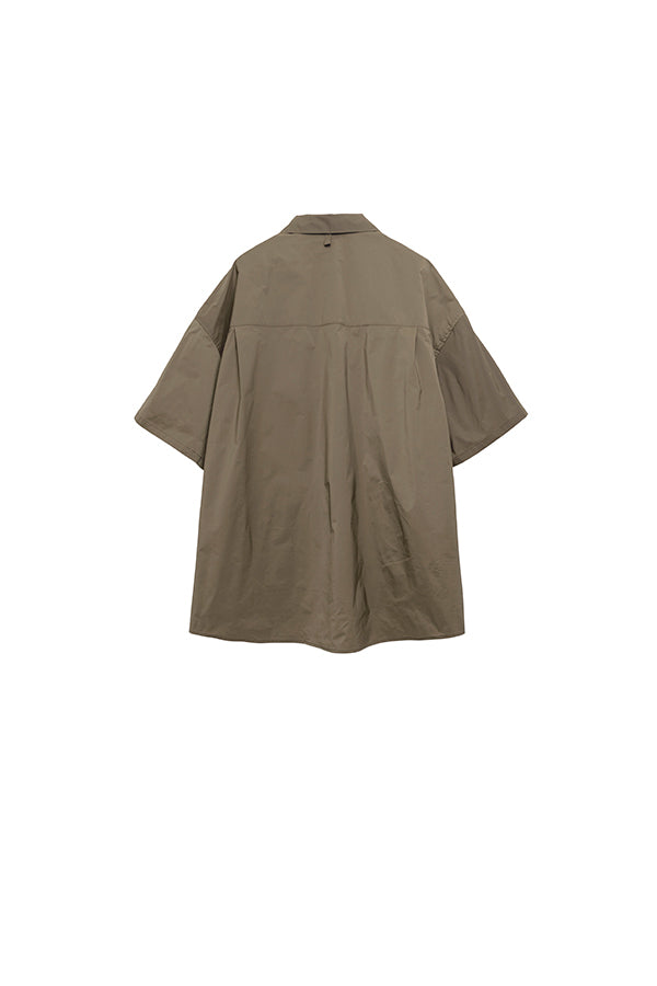 【INTERPLAY x たいが】Big Pocket Snap Open Collar Shirt-KHAKI-624180010-27