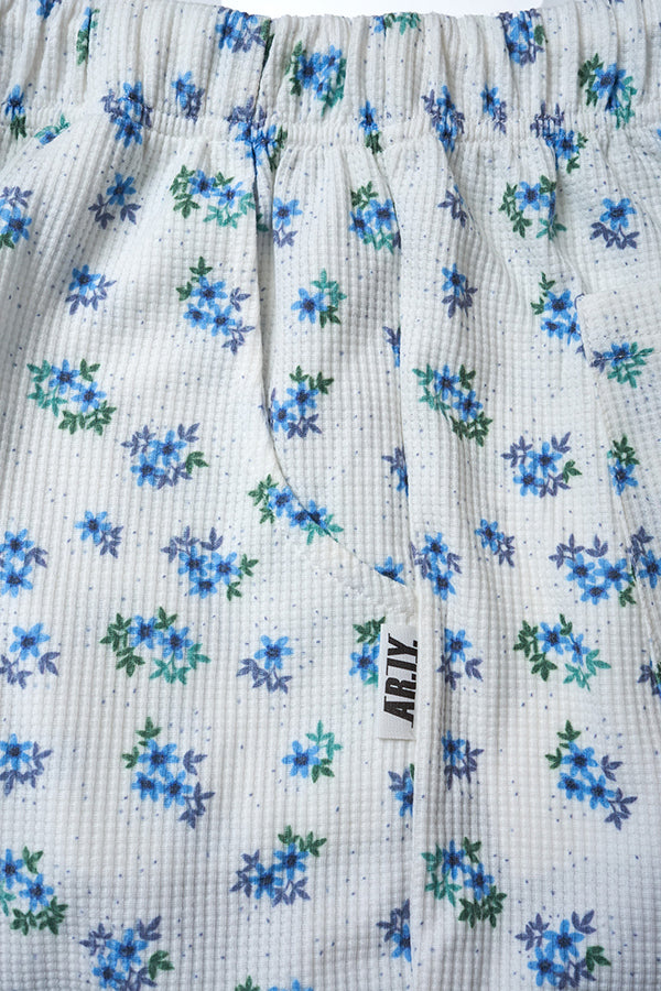 【INTERPLAY x AYA】Waffle Flower Jogger Pants(Women)-WHITE x blue-624360005-11S/M-2サイズ展開